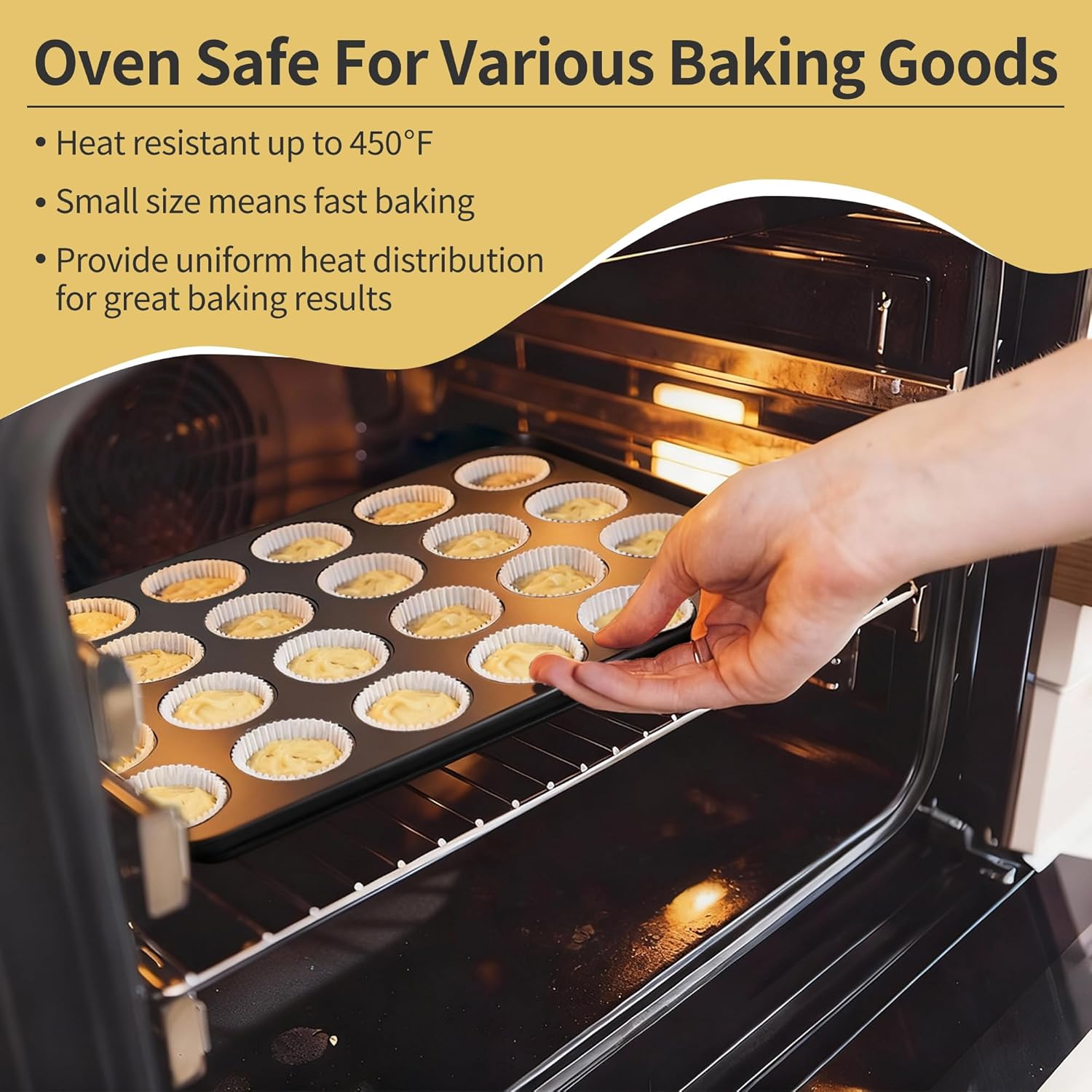 Mufipaan Mini Muffin Pan – 24-Cup Non-Stick Carbon Steel Cupcake Tray for Bite-Sized Baking - Image 4